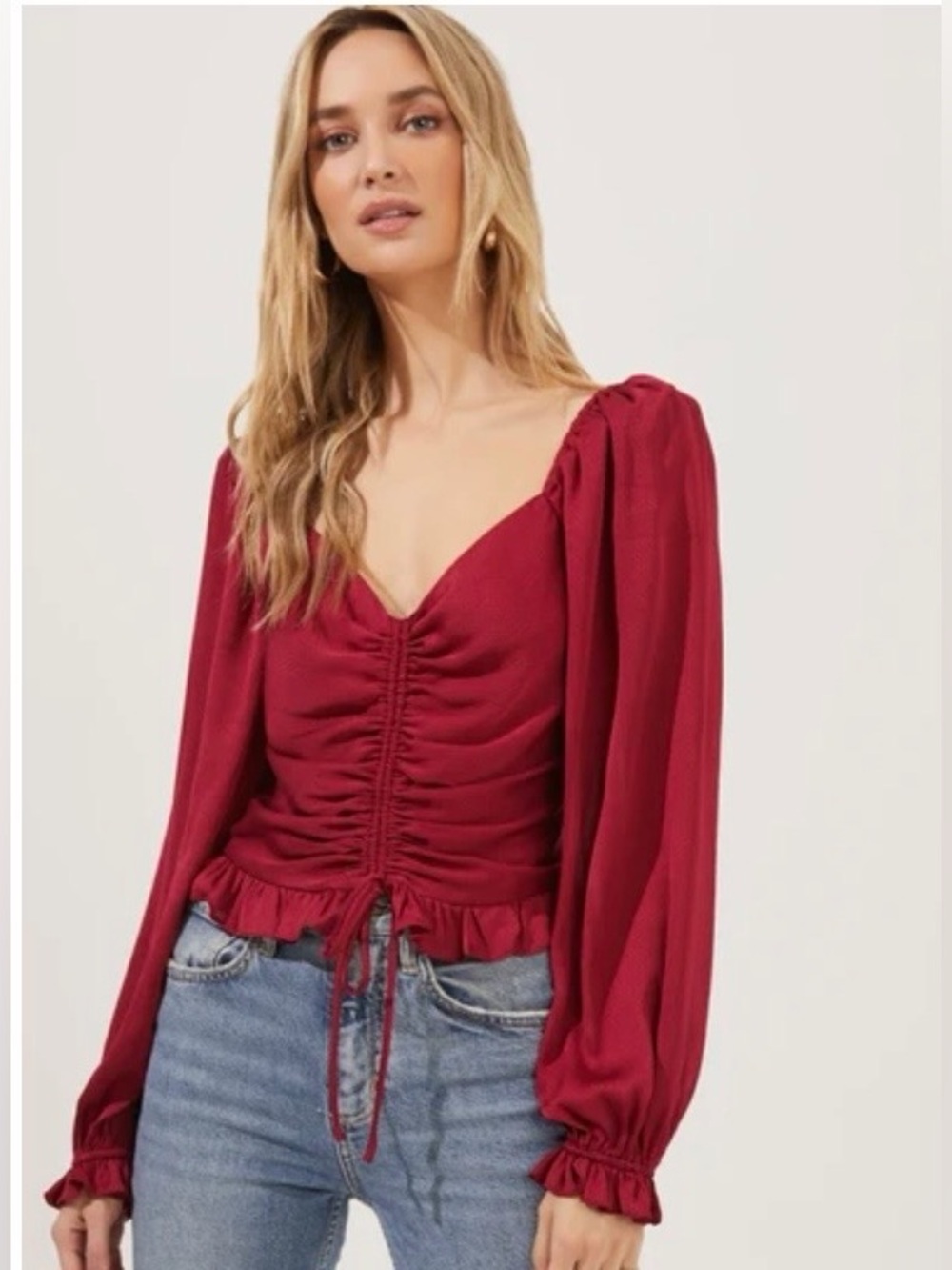 ASTR the Label Love Song blouse small berry NWOT